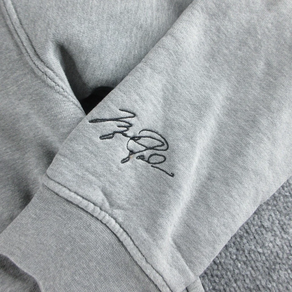 Jordan Hoodie Mens M Gray Fleece Kangaroo Pocket Jumpman Logo Sweatshirt